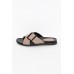 Roe Taupe Cross Over Buckle Slide