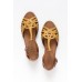 Ferris Mustard Leather Cut Out Sandal
