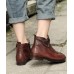 Brown Boots Cowhide Leather Boutique Splicing Ankle boots