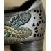 Grey Flat Feet Shoes Cowhide Leather Simple Embossed Hollow Out Flat Feet Shoes