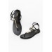 Terra Black Chain Leather Sandal